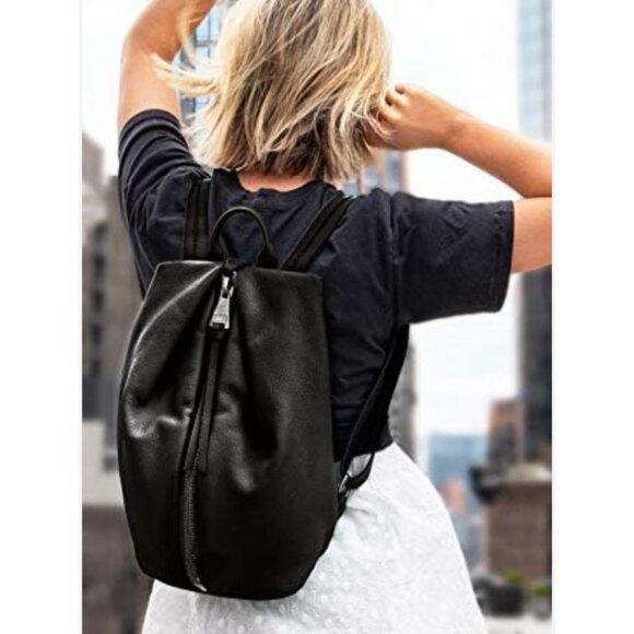 Aimee Kestenberg Tamitha Black leather Backpack with Gold Zipper - Picture 9 of 10